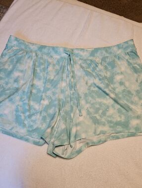 Sonoma Light Blue and White Tie-Dye Pajama Shorts